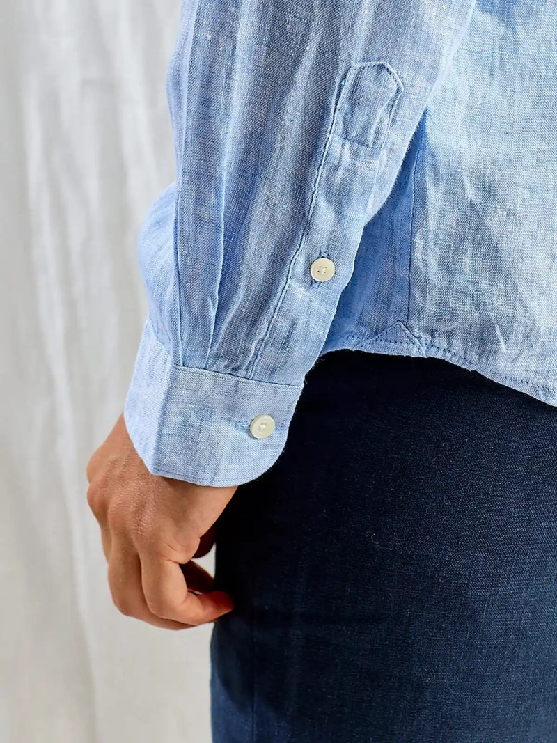 CAMISA HOMBRE SPAVALDI LINO CUELLO CAMISERO MANGA LARGA - 5
