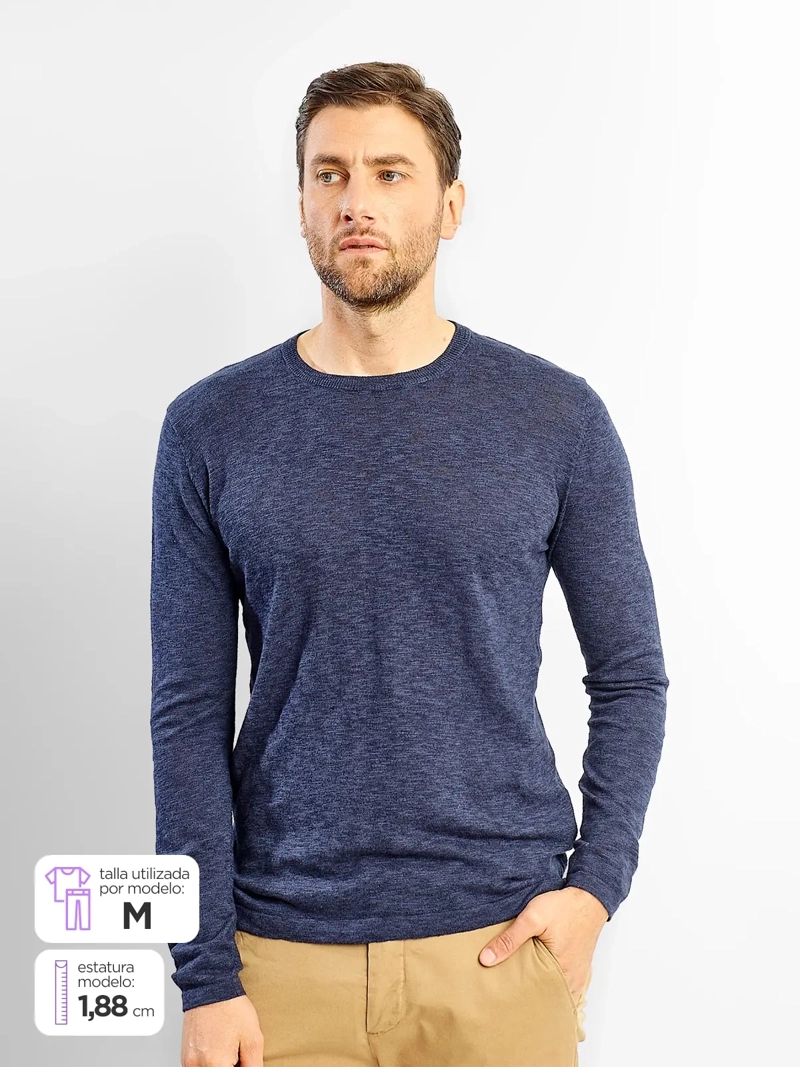 SWEATER HOMBRE SPAVALDI ALGODÓN CUELLO REDONDO - 1