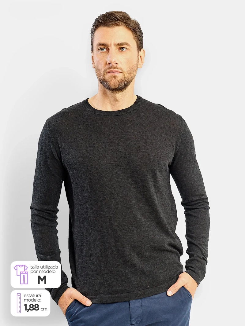 SWEATER HOMBRE SPAVALDI ALGODÓN CUELLO REDONDO - 1
