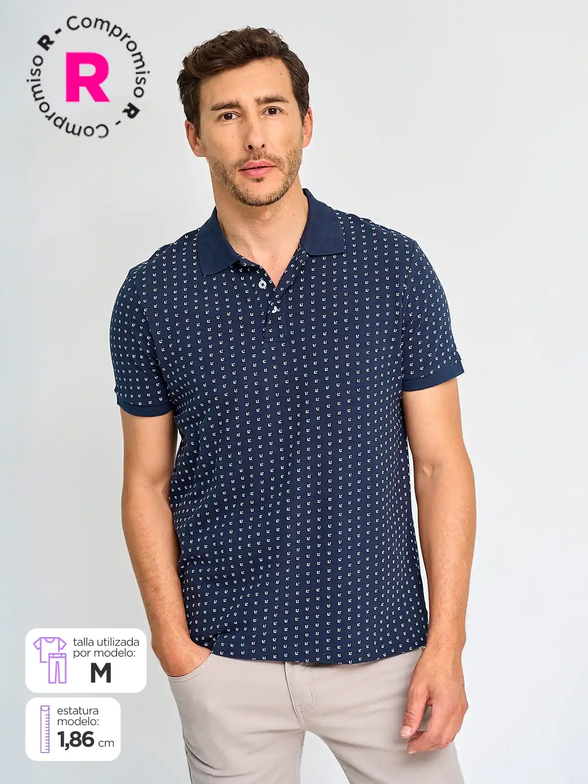 POLERA HOMBRE KENNETH STEVENS ALGODÓN MANGA CORTA PIQUÉ