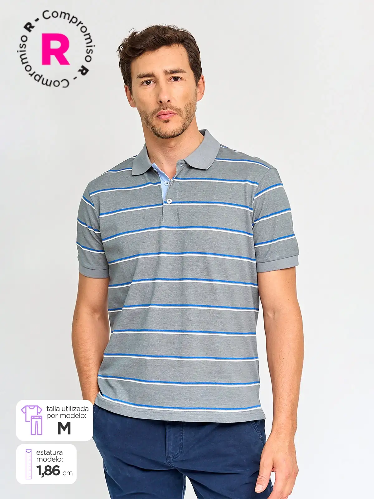 POLERA HOMBRE KENNETH STEVENS ALGODÓN MANGA CORTA PIQUÉ - 1