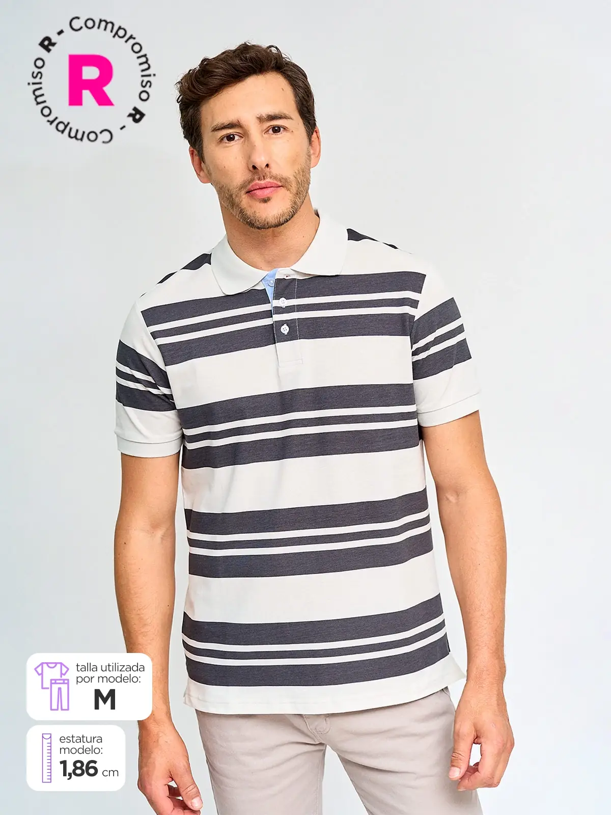 POLERA HOMBRE KENNETH STEVENS ALGODÓN MANGA CORTA PIQUÉ - 1