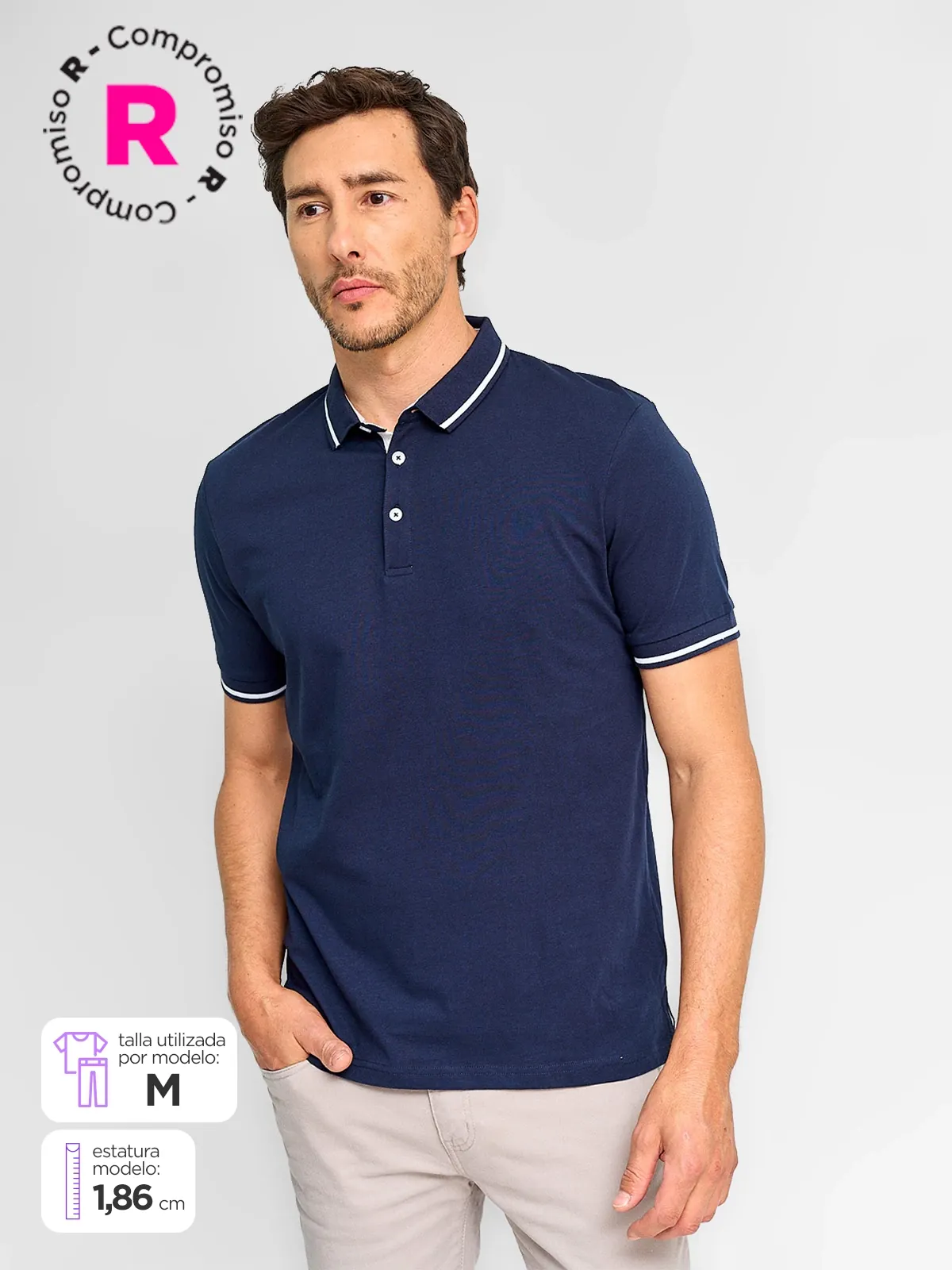 POLERA HOMBRE KENNETH STEVENS ALGODÓN CUELLO POLO MANGA CORTA - 1