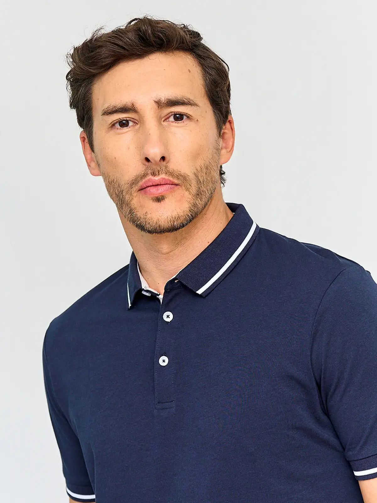 POLERA HOMBRE KENNETH STEVENS ALGODÓN CUELLO POLO MANGA CORTA - 3