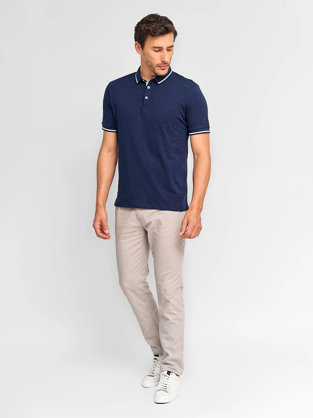 POLERA HOMBRE KENNETH STEVENS ALGODÓN CUELLO POLO MANGA CORTA - 4