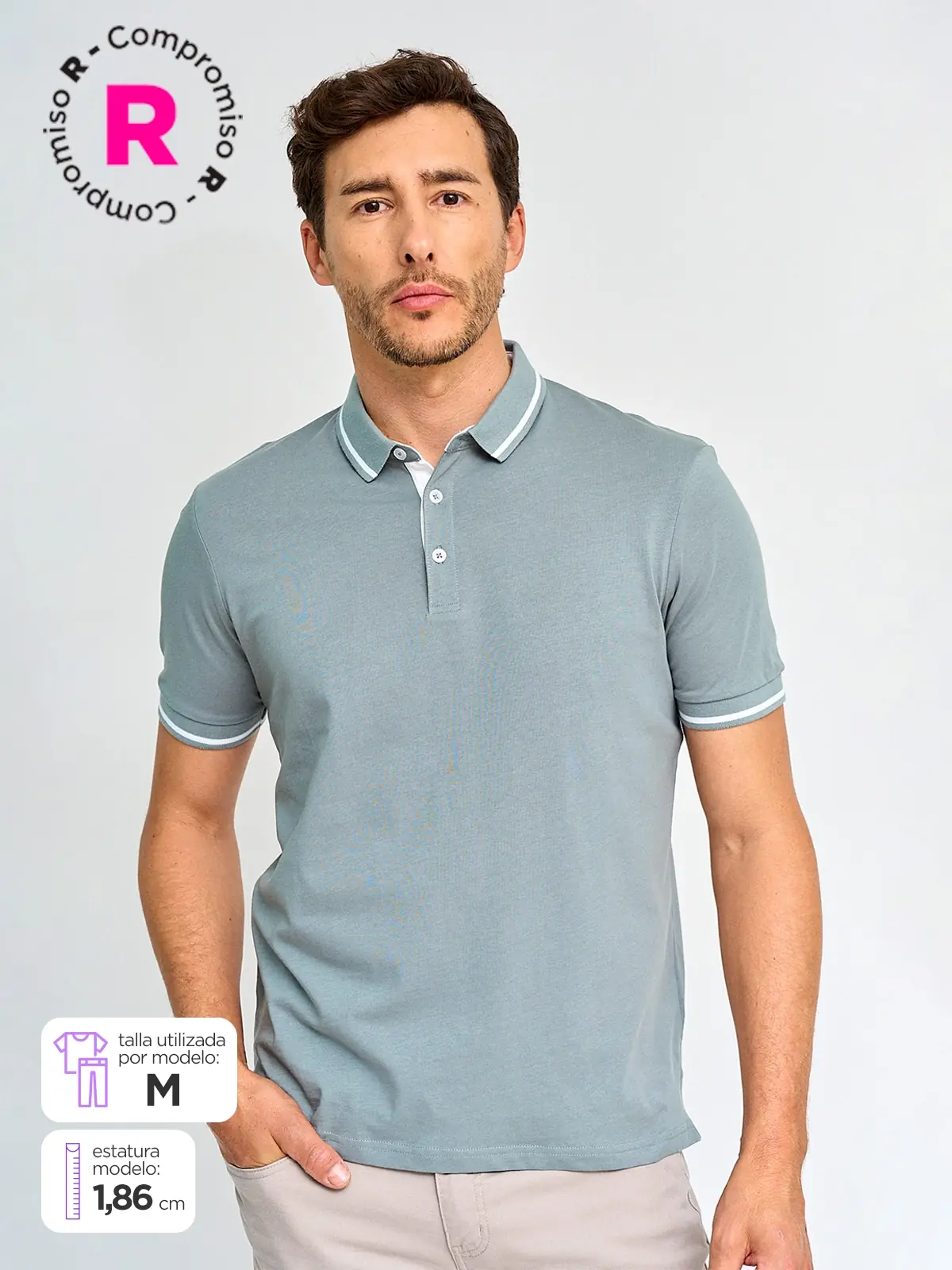POLERA HOMBRE KENNETH STEVENS ALGODÓN CUELLO POLO MANGA CORTA - 1