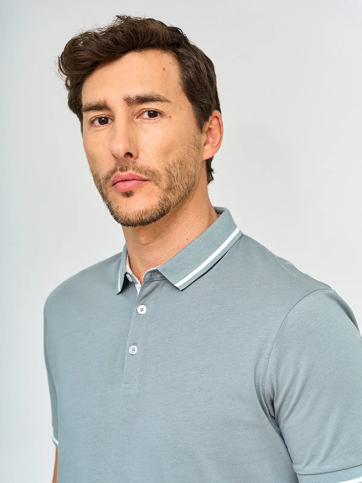 POLERA HOMBRE KENNETH STEVENS ALGODÓN CUELLO POLO MANGA CORTA - 3