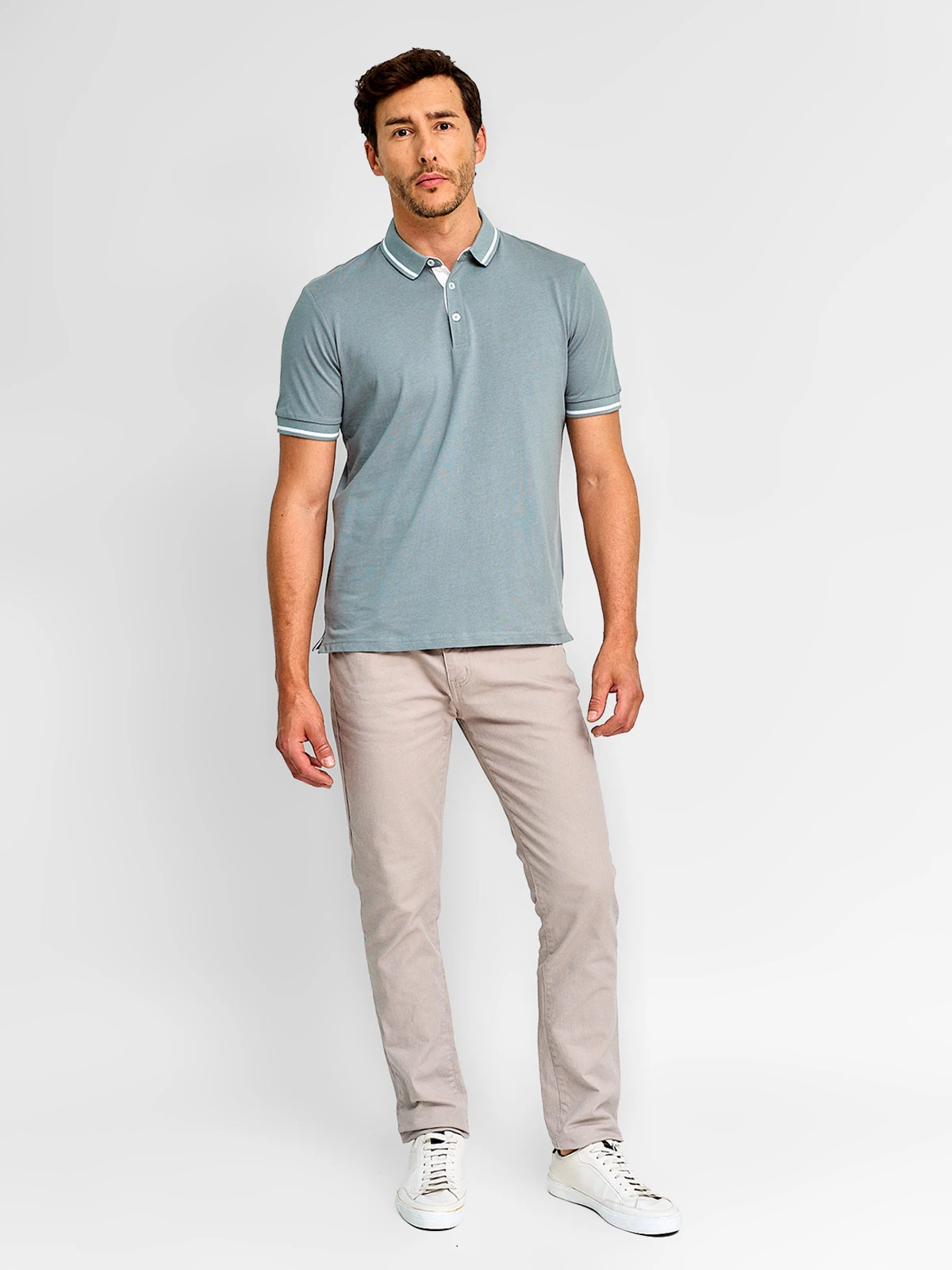 POLERA HOMBRE KENNETH STEVENS ALGODÓN CUELLO POLO MANGA CORTA - 4