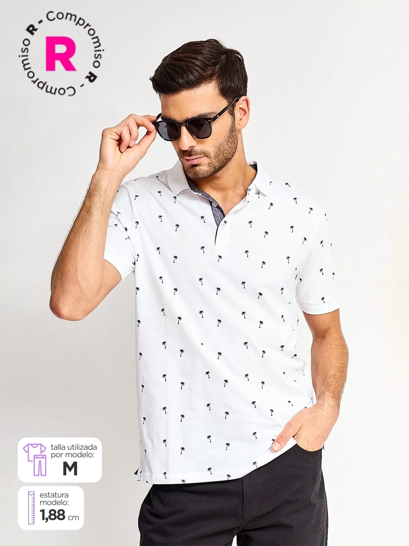 POLERA HOMBRE KENNETH STEVENS ALGODÓN MANGA CORTA CUELLO POLO - 1
