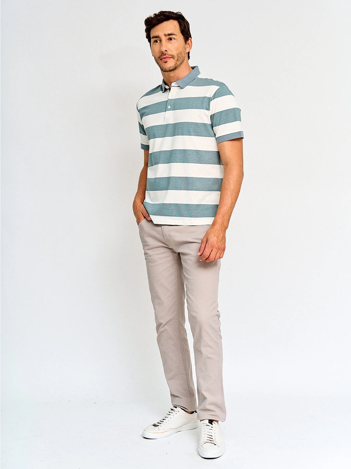 POLERA HOMBRE KENNETH STEVENS ALGODÓN CUELLO POLO MANGA CORTA - 4