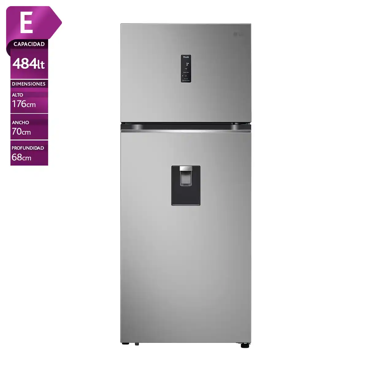 REFRIGERADOR TOP FREEZER LG VT40SPYC 394L NO FROST GRIS - 1