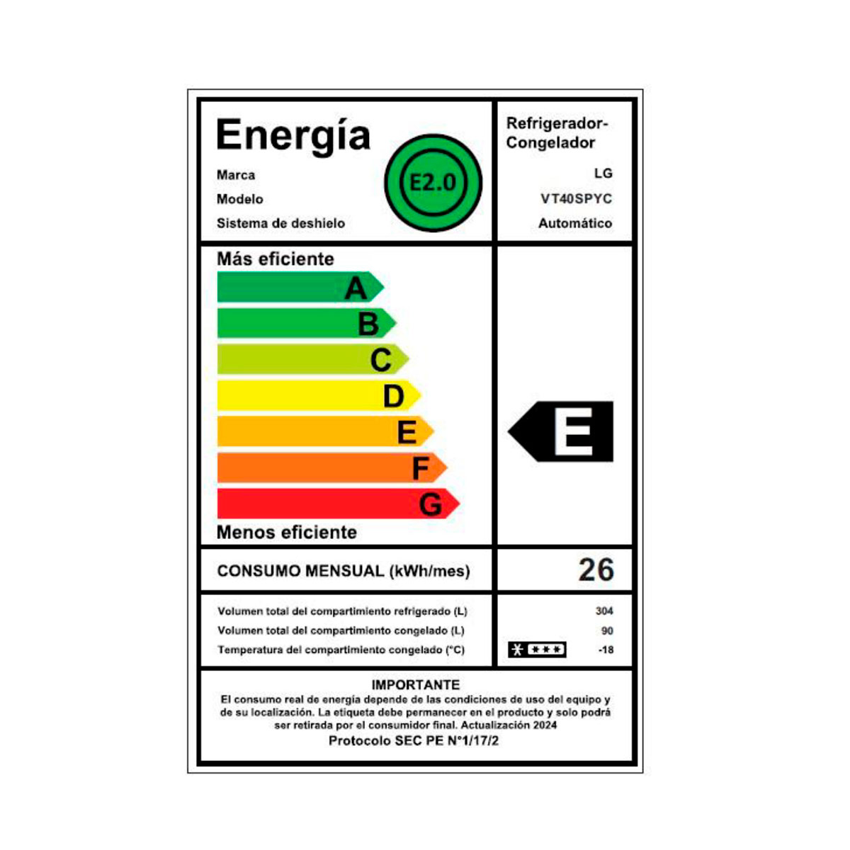 REFRIGERADOR TOP FREEZER LG VT40SPYC 394L NO FROST GRIS - 11