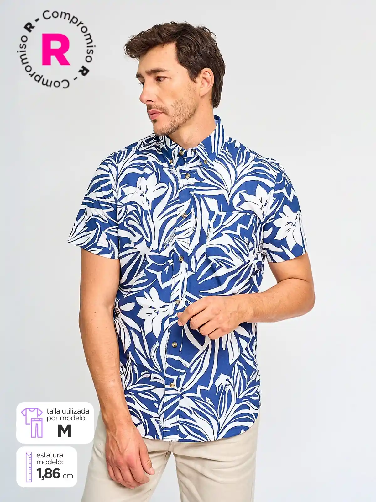 CAMISA HOMBRE KENNETH STEVENS ALGODÓN MANGA CORTA - 1