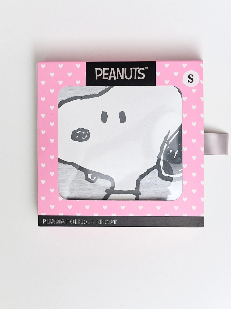 CAJA DE PIJAMA MUJER PEANUTS SNOOPY POLERA + SHORT - 5