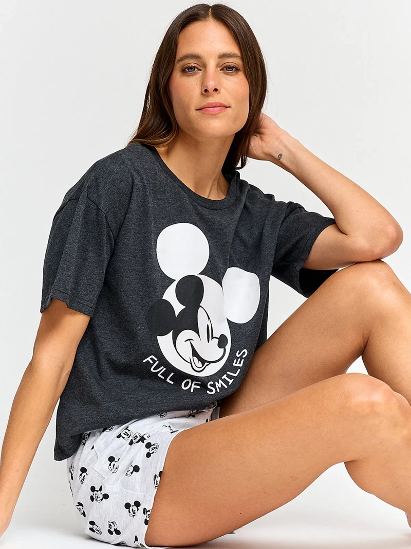 CAJA DE PIJAMA MUJER DISNEY MICKEY POLERA + SHORT - 4