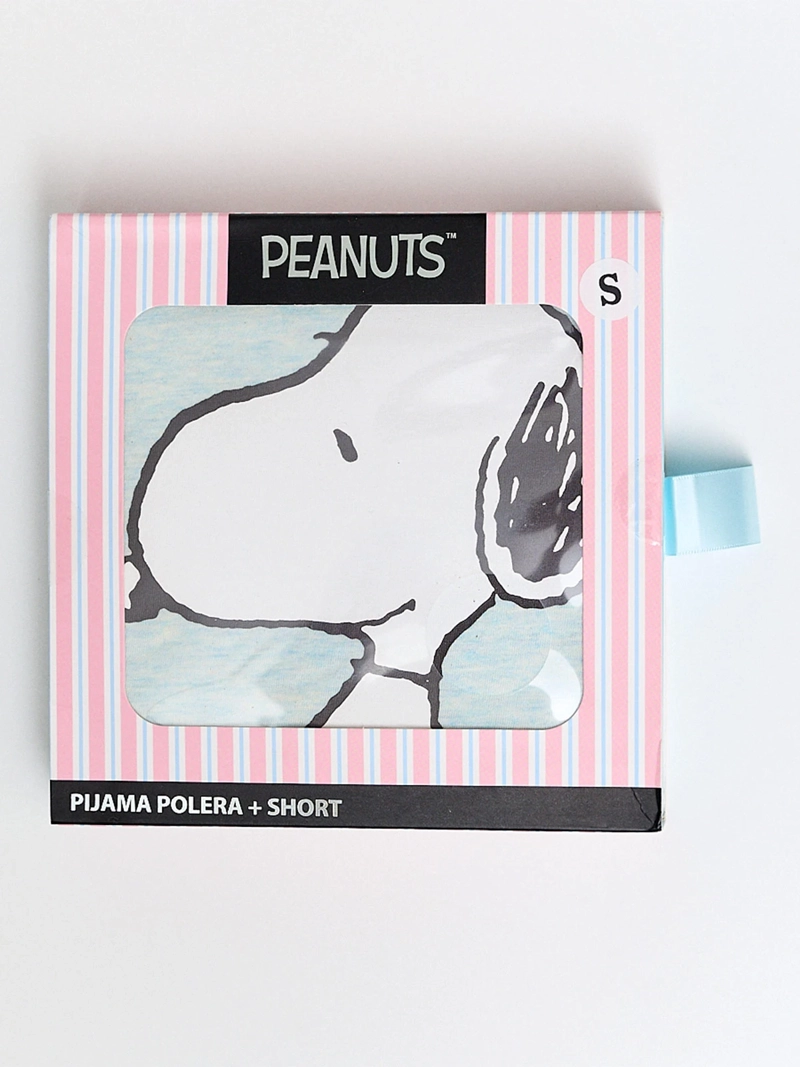 CAJA DE PIJAMA MUJER PEANUTS SNOOPY POLERA + SHORT - 5
