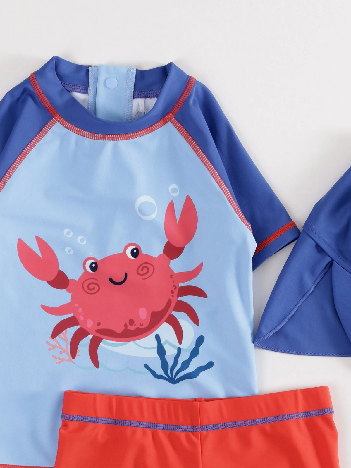 CONJUNTO NIÑO BABY HARVEST POLERA UV MANGA LARGA Y SHORT MAS GORRO - 3