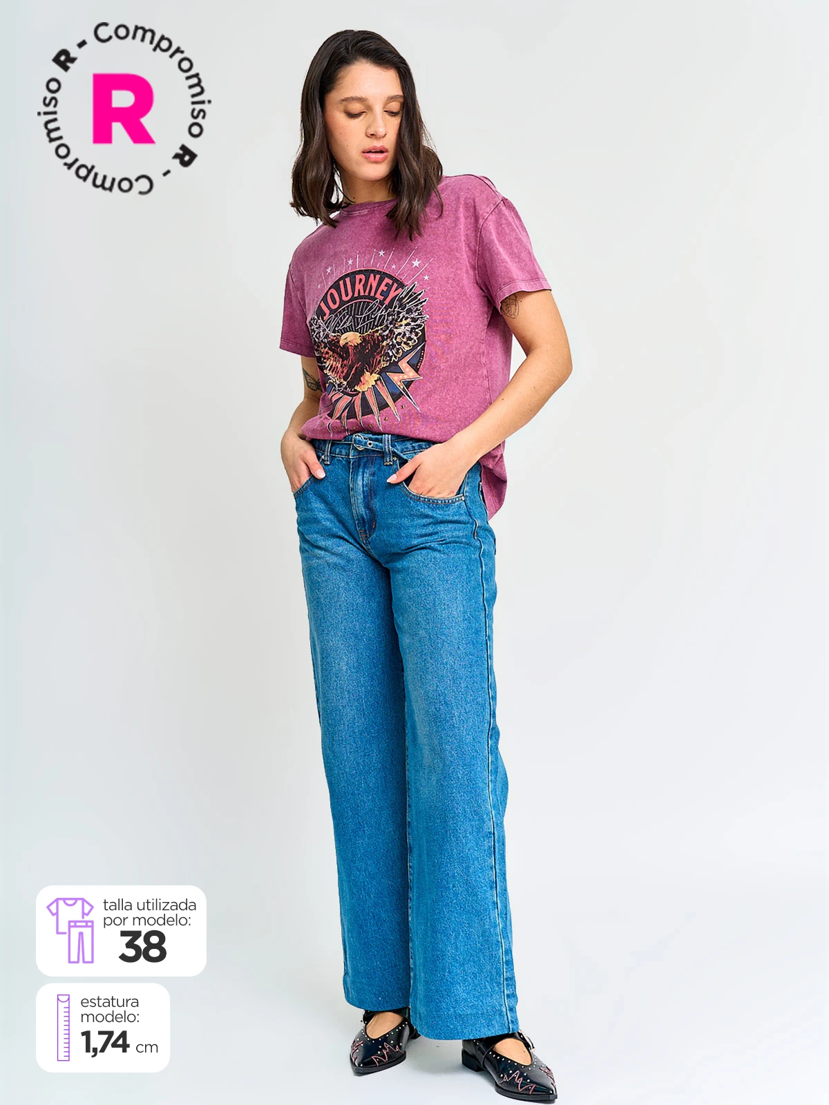 JEANS MUJER BARBADOS WIDE LEG ALGODÓN  - 1