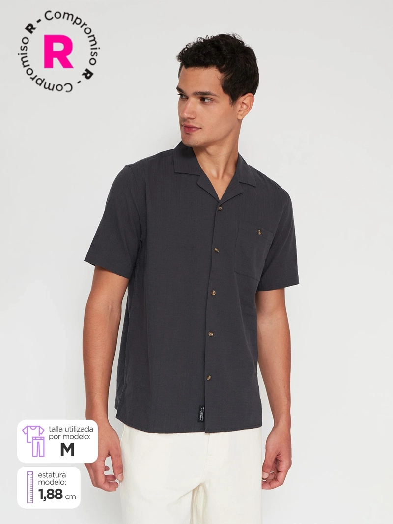 CAMISA HOMBRE BARBADOS ALGODÓN MANGA CORTA - 1