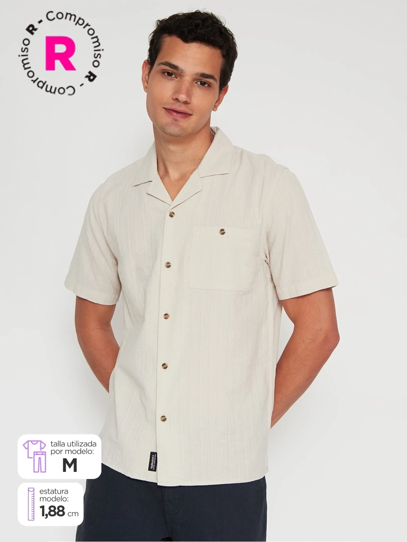 CAMISA HOMBRE BARBADOS ALGODÓN MANGA CORTA