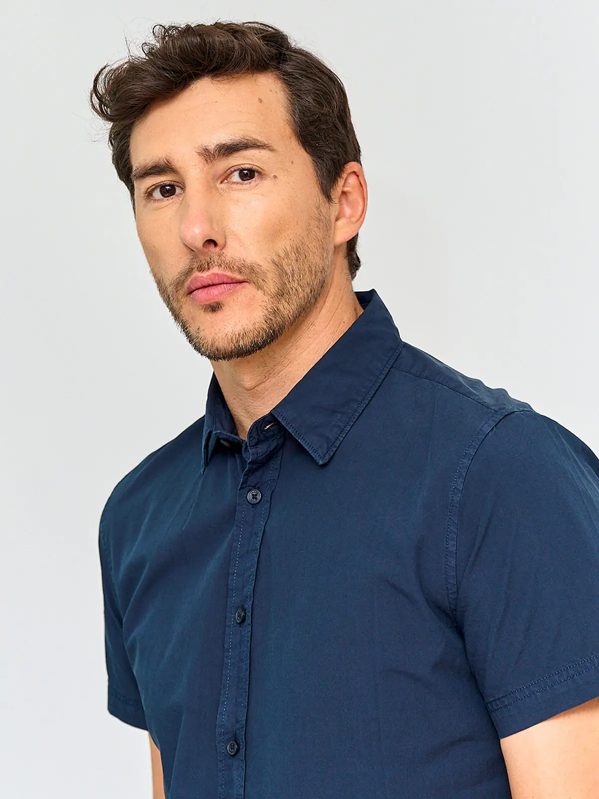 CAMISA HOMBRE CACHAREL ALGODÓN MANGA CORTA LAVADA - 3