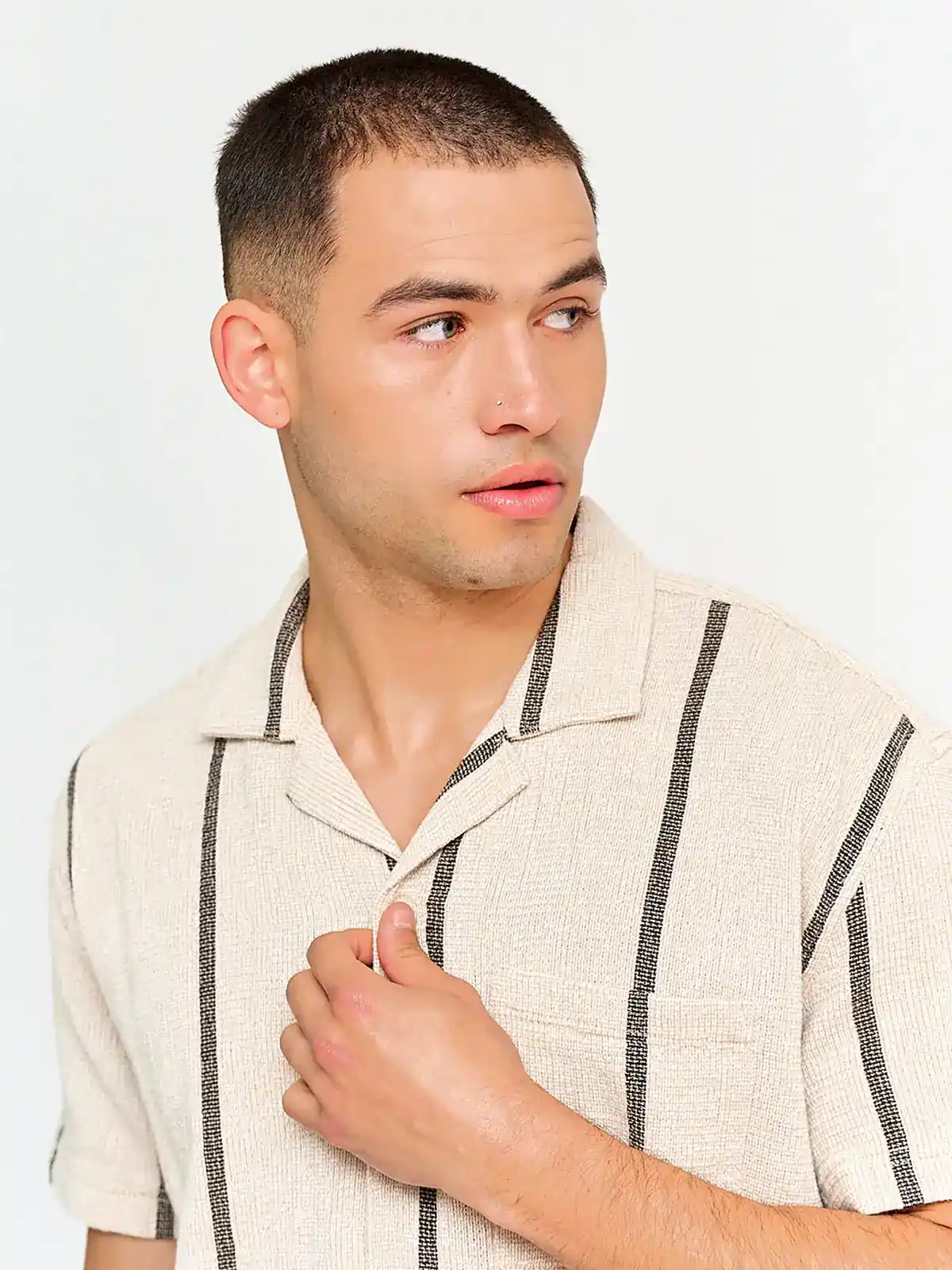 CAMISA HOMBRE BARBADOS ALGODÓN MANGA CORTA TEJIDA - 3