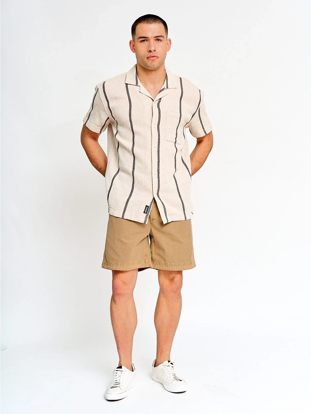 CAMISA HOMBRE BARBADOS ALGODÓN MANGA CORTA TEJIDA - 4
