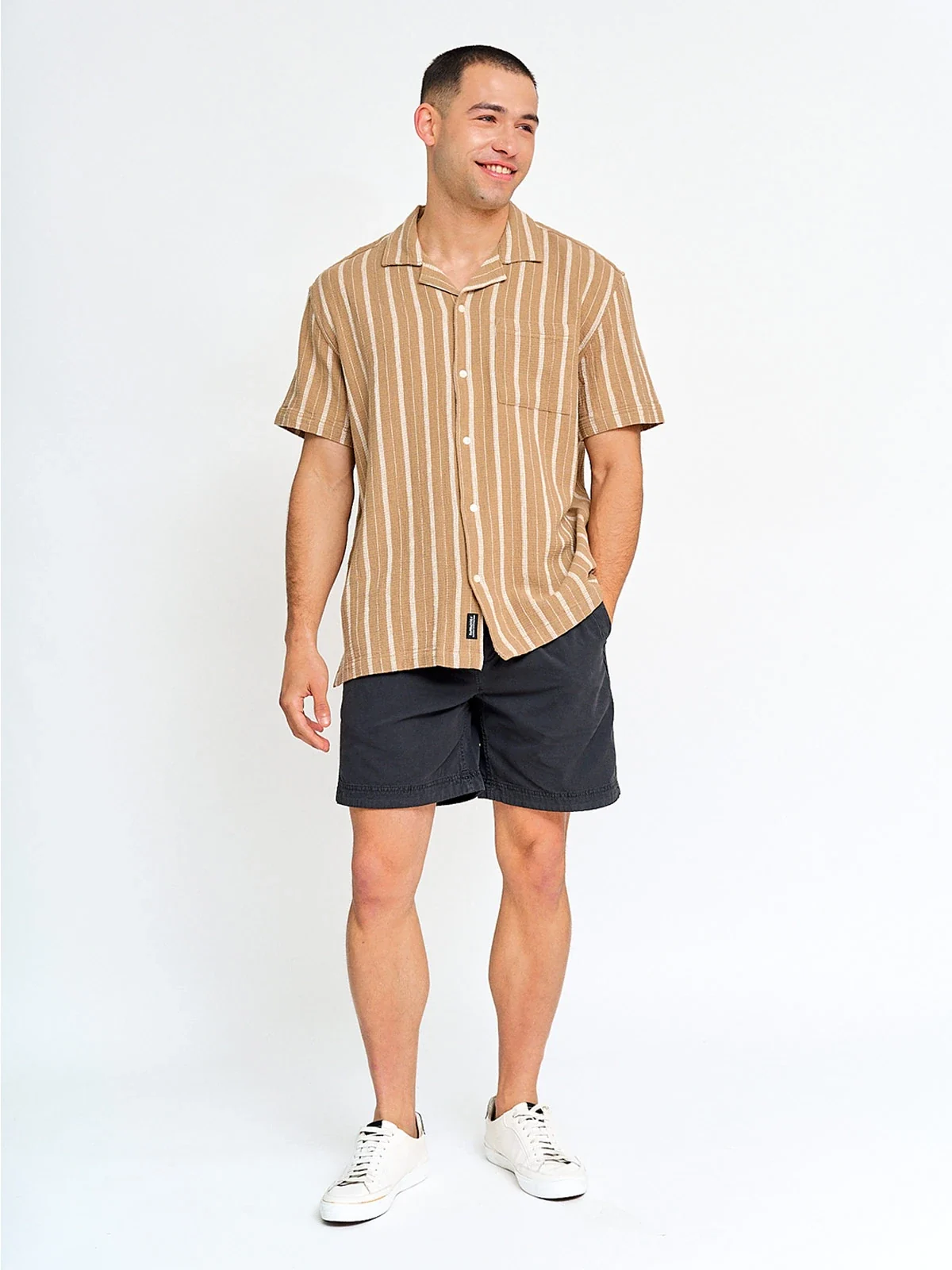 CAMISA HOMBRE BARBADOS ALGODÓN MANGA CORTA TEJIDA - 4