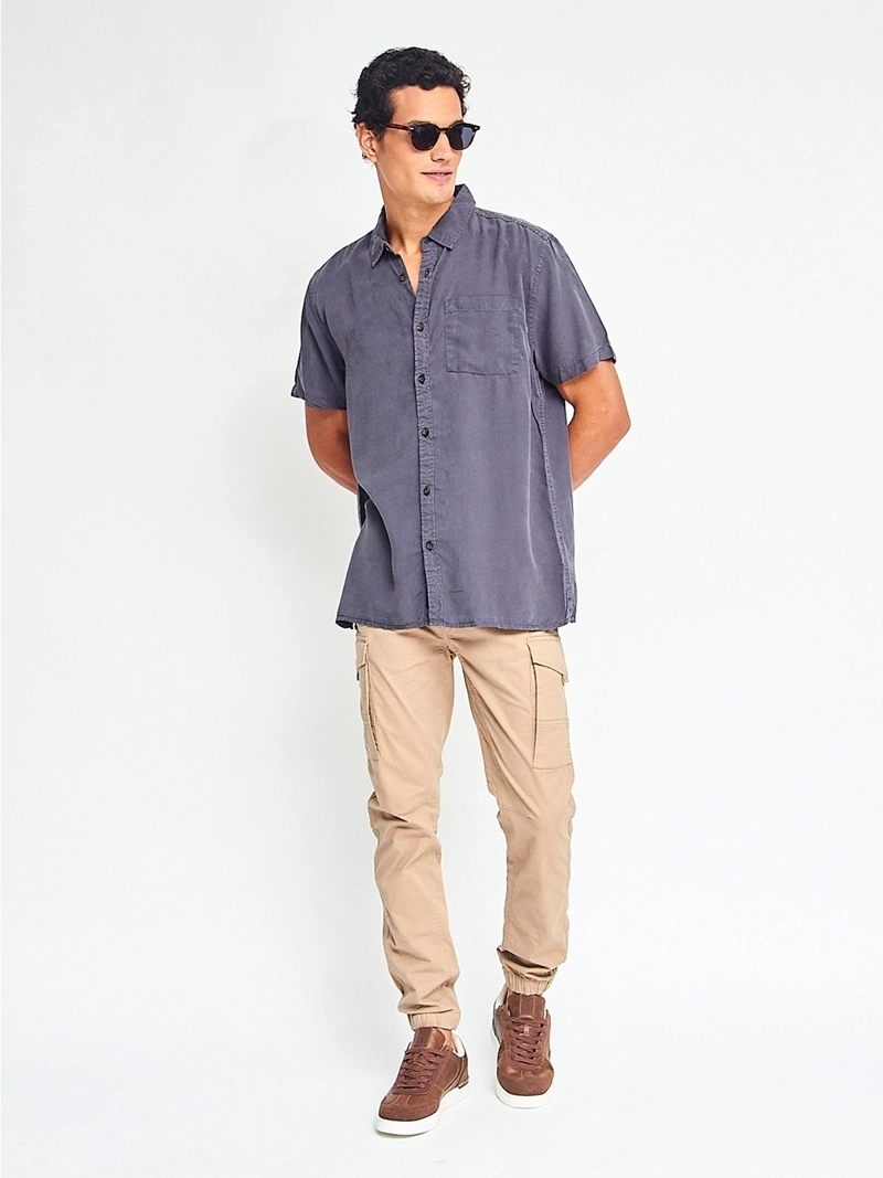 CAMISA HOMBRE BARBADOS MANGA CORTA LISA - 4