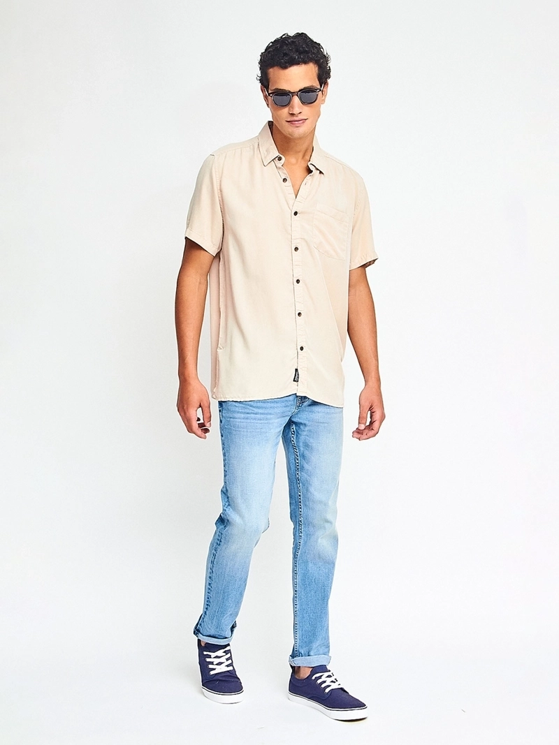CAMISA HOMBRE BARBADOS MANGA CORTA LISA - 4