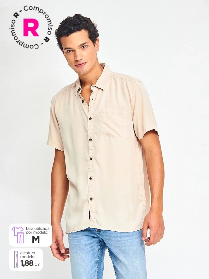 CAMISA HOMBRE BARBADOS MANGA CORTA LISA