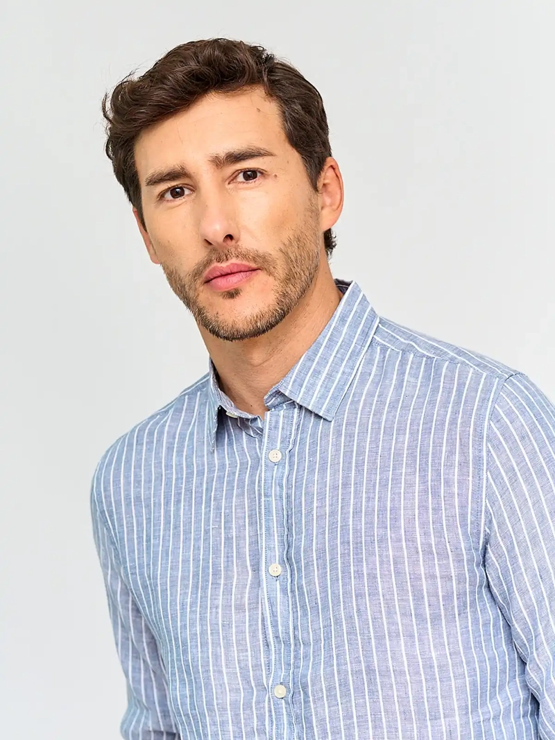 CAMISA HOMBRE CACHAREL LINO LÍNEAS - 3