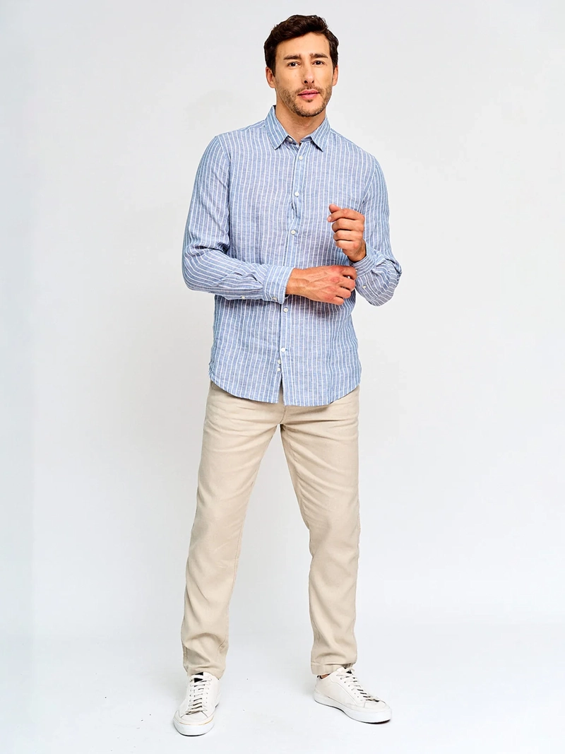 CAMISA HOMBRE CACHAREL LINO LÍNEAS - 4