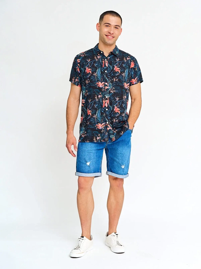 CAMISA HOMBRE ROBERT LEWIS MANGA CORTA ESTAMPADA - 4