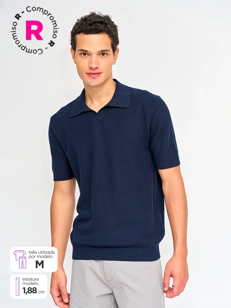 POLERA HOMBRE REGATTA ALGODÓN MANGA CORTA TEJIDA - 1