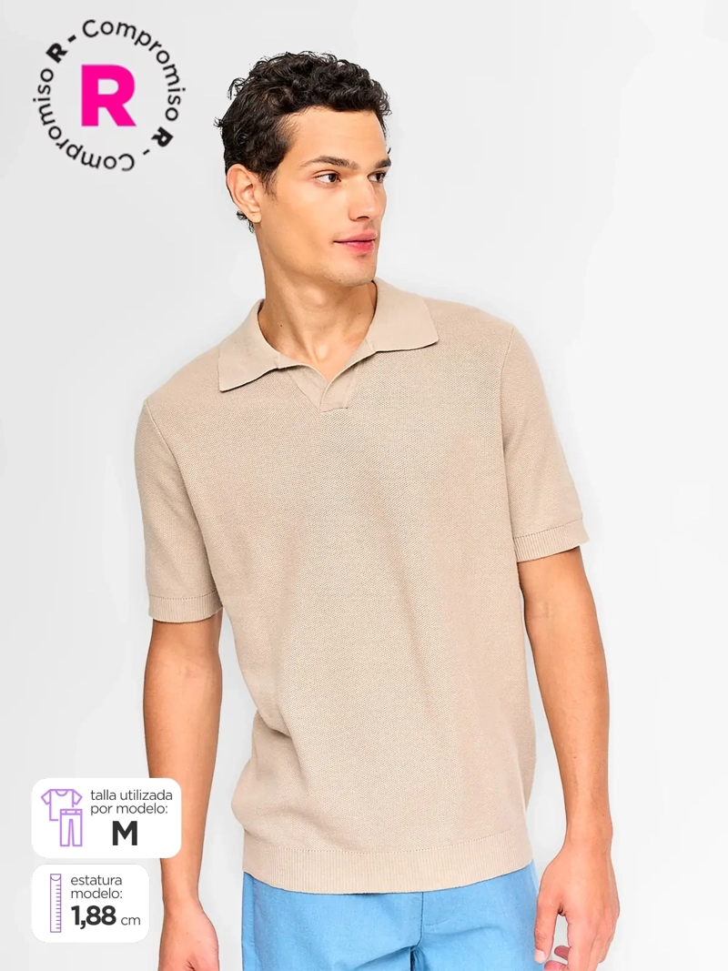 POLERA HOMBRE REGATTA ALGODÓN MANGA CORTA TEJIDA - 1