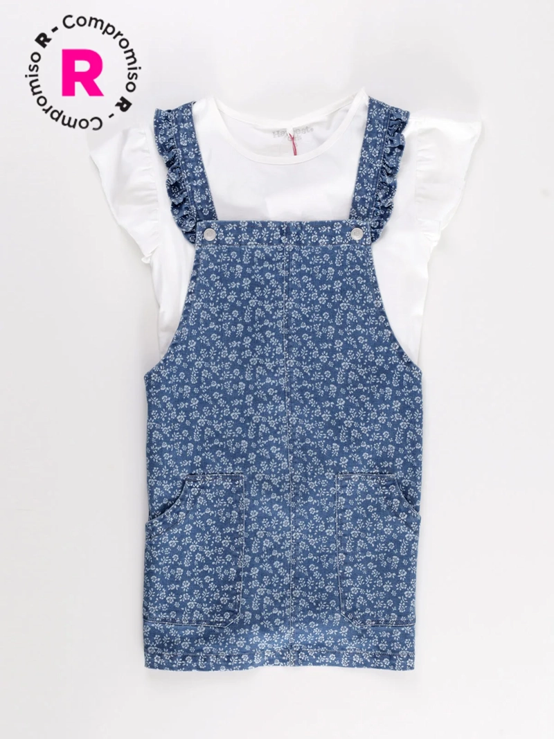 JARDINERA + POLERA ALGODÓN NIÑA HARVEST