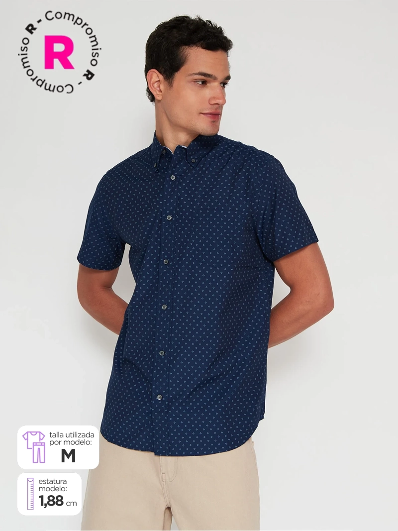 CAMISA HOMBRE KENNETH STEVENS ALGODÓN MANGA CORTA POPLIN - 1