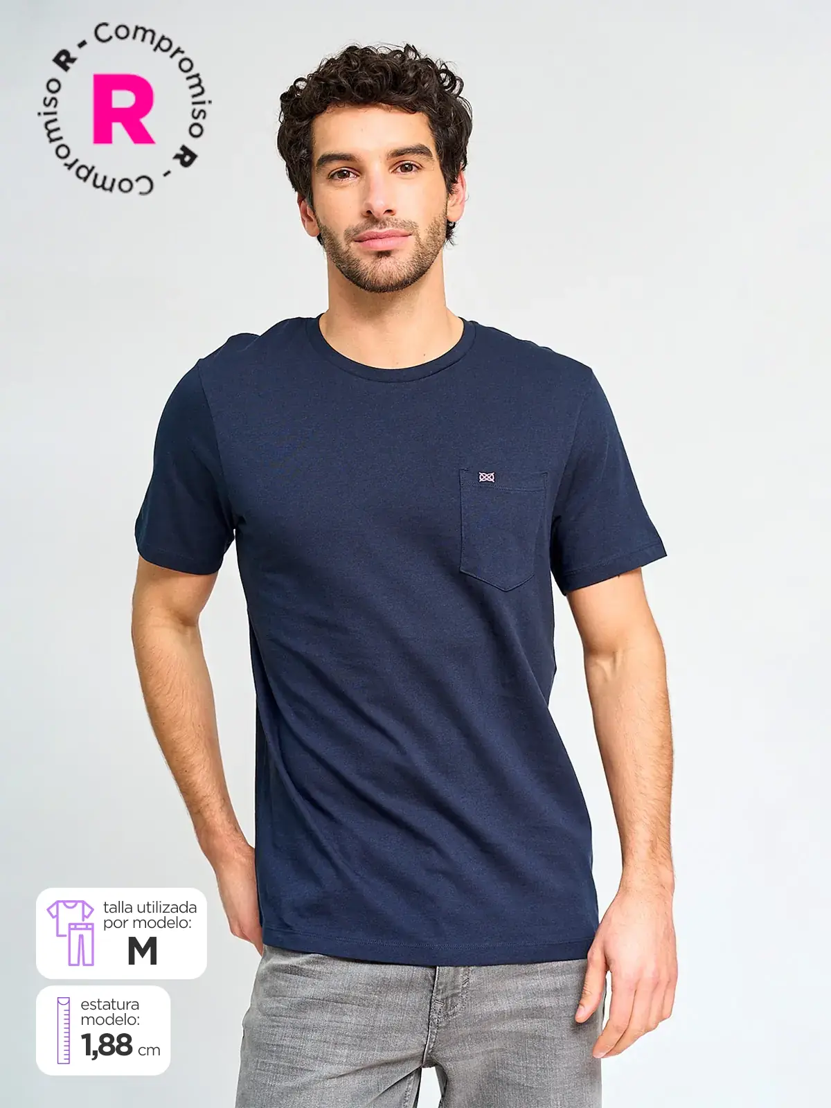 POLERA HOMBRE REGATTA ALGODÓN CUELLO REDONDO MANGA CORTA
