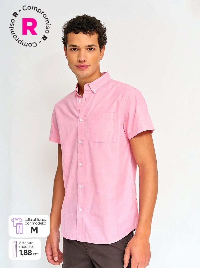 CAMISA HOMBRE ROBERT LEWIS ALGODÓN MANGA CORTA - 1
