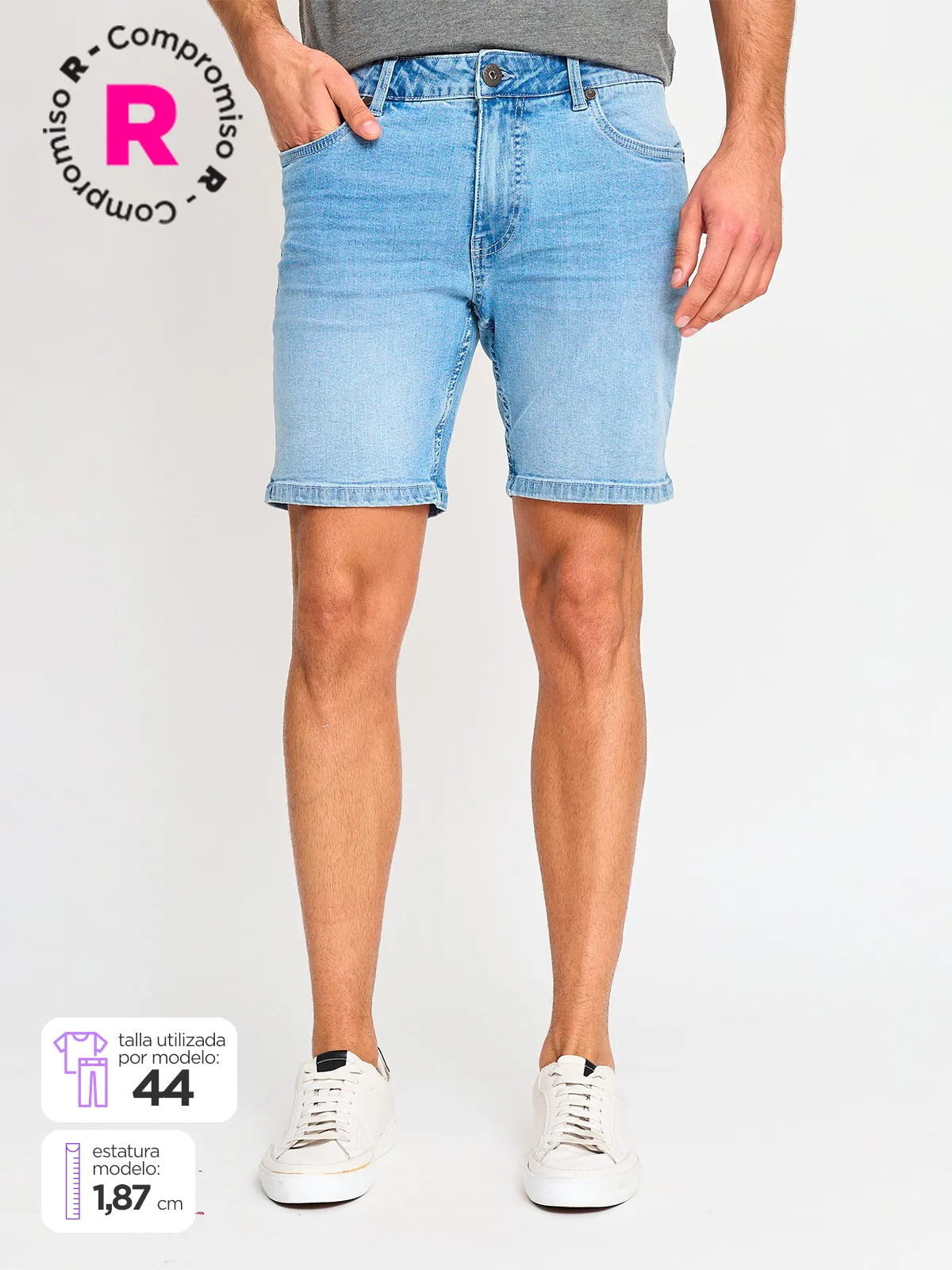 BERMUDA HOMBRE BARBADOS ALGODÓN DENIM BÁSICO - 1