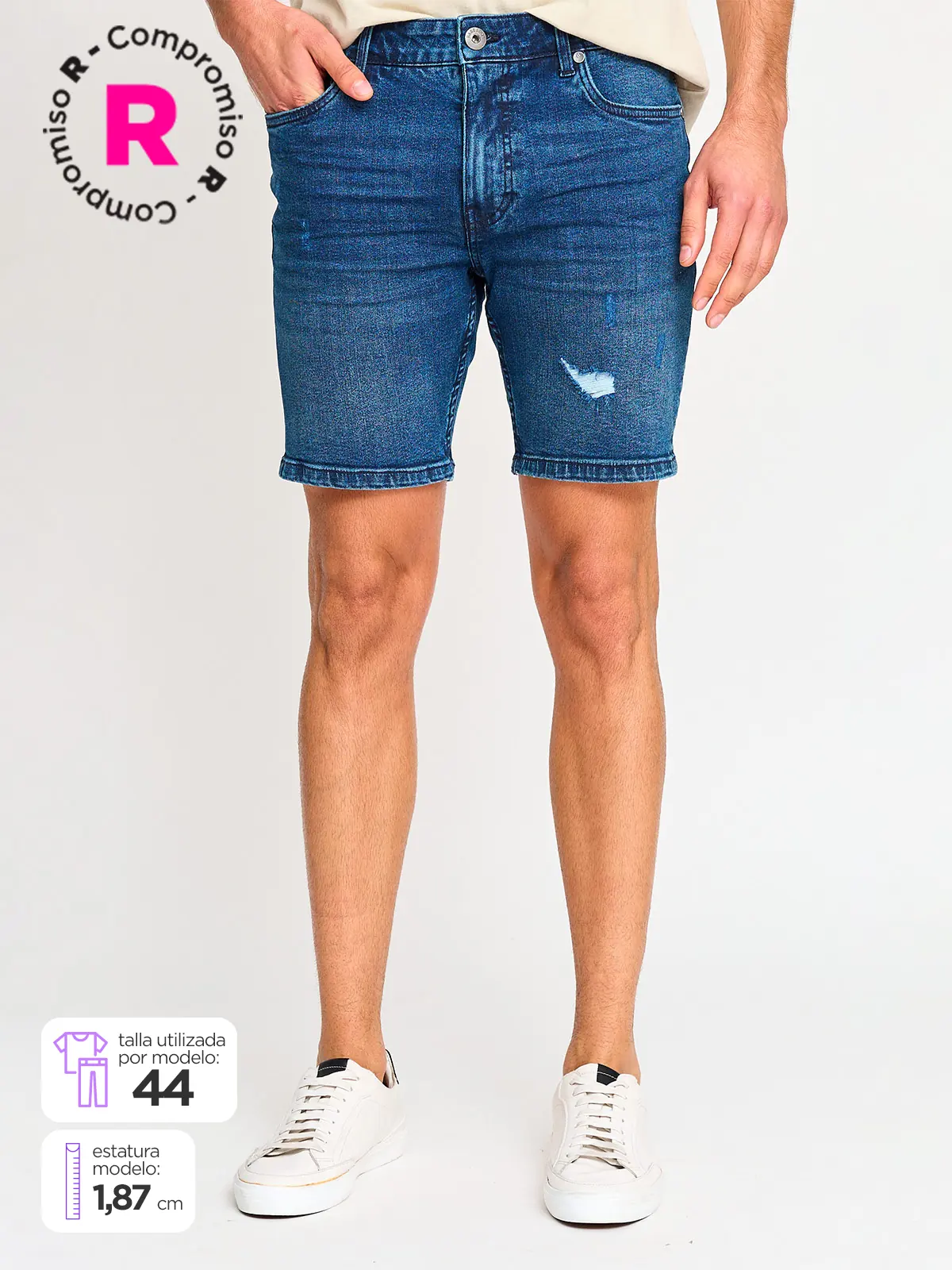BERMUDA HOMBRE BARBADOS ALGODÓN DENIM BÁSICO - 1