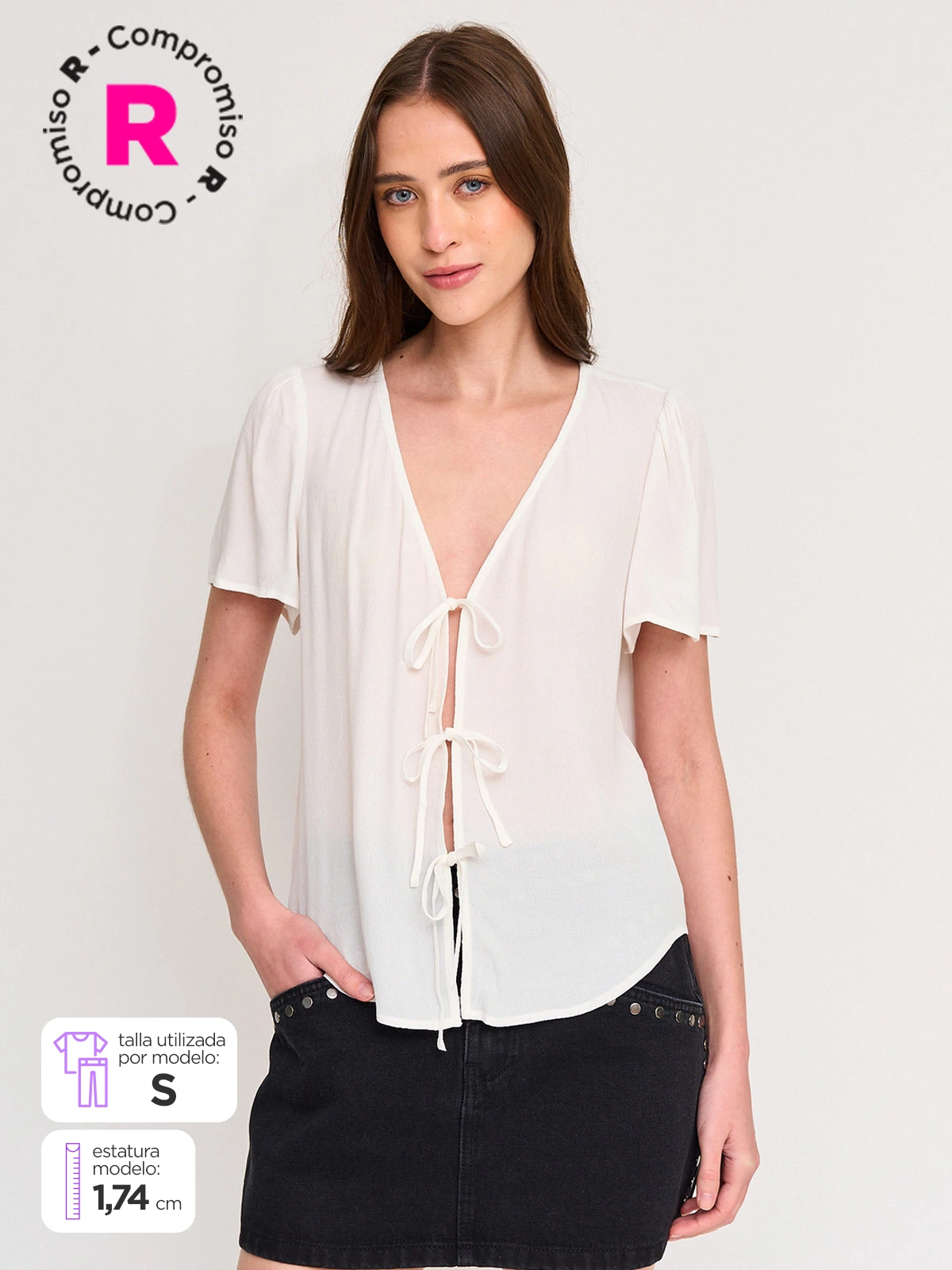 BLUSA MUJER BARBADOS MANGA 3/4 FLUIDA - 1
