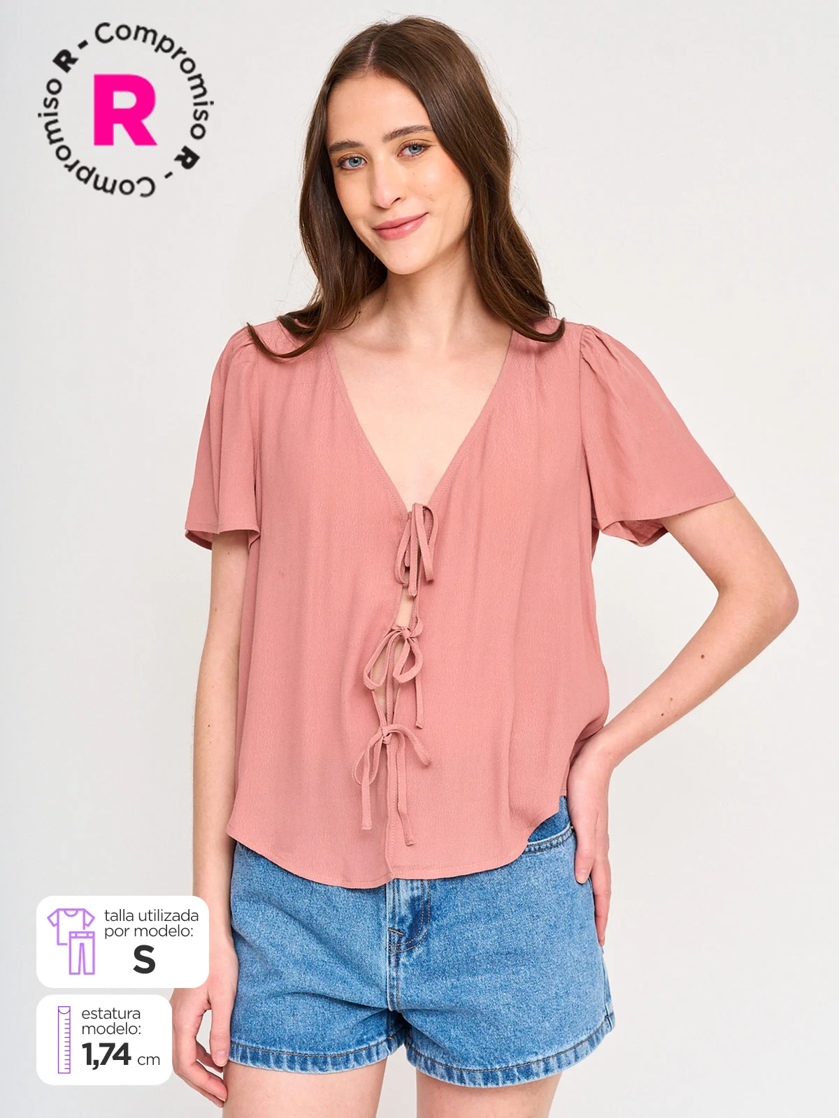 BLUSA MUJER BARBADOS MANGA 3/4 FLUIDA - 1