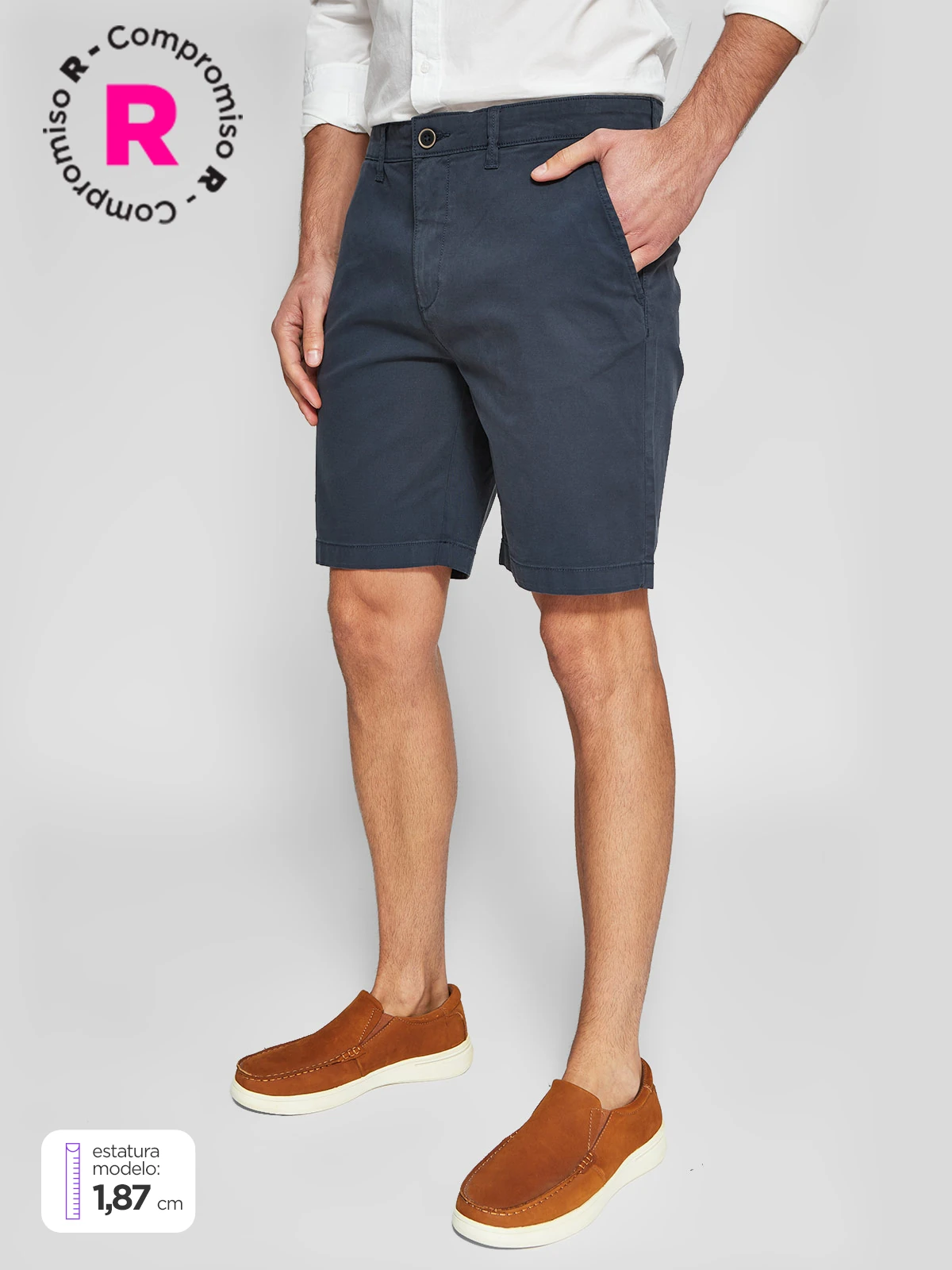 BERMUDA HOMBRE CACHAREL ALGODÓN CHINO BÁSICO - 1