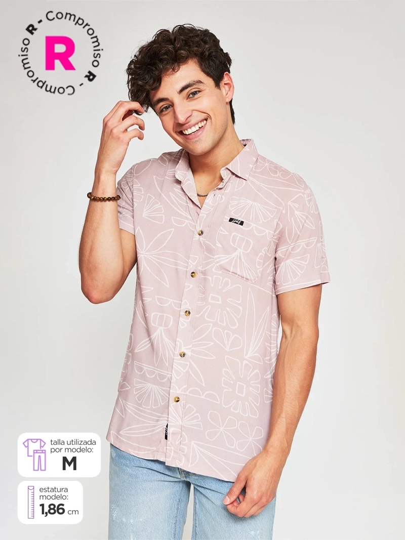 CAMISA HOMBRE HALF MANGA CORTA PRINT - 1