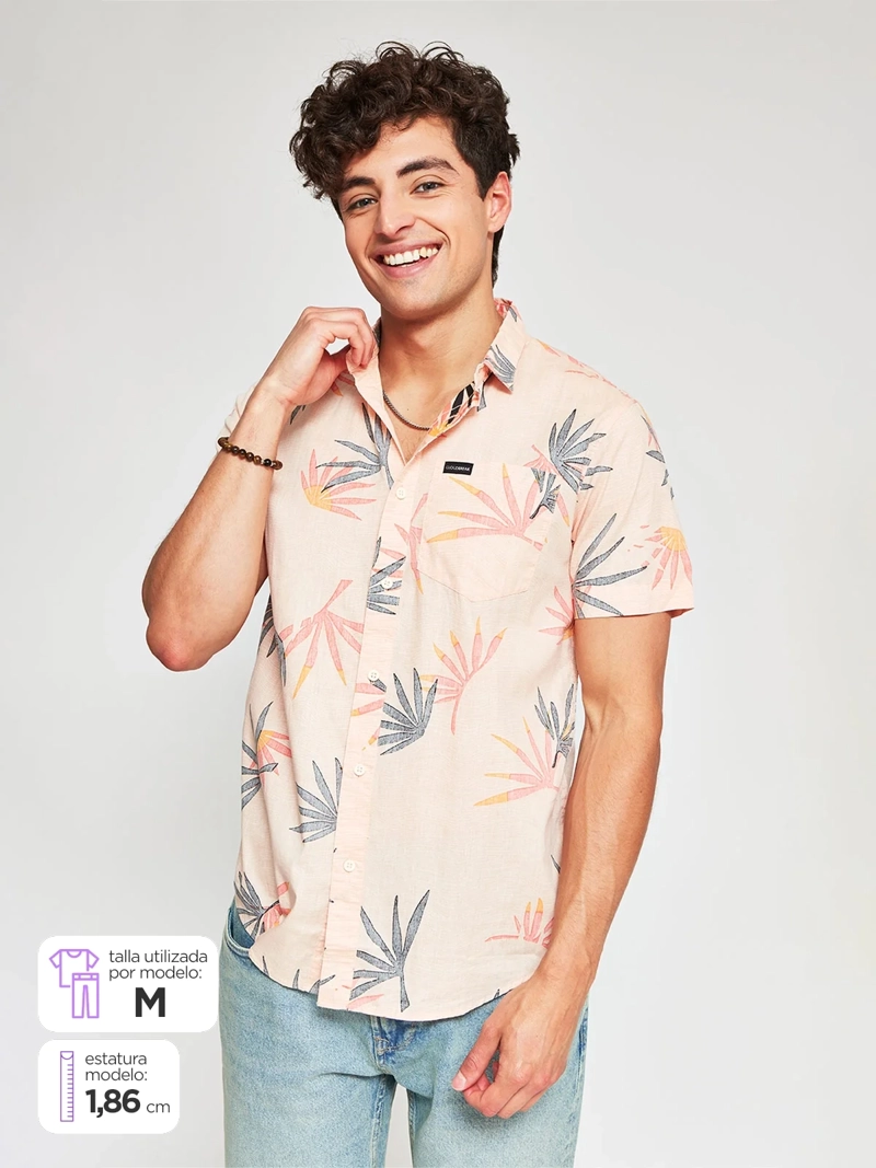CAMISA HOMBRE CLOUDBREAK ALGODÓN MANGA CORTA POPELINA PRINT - 1