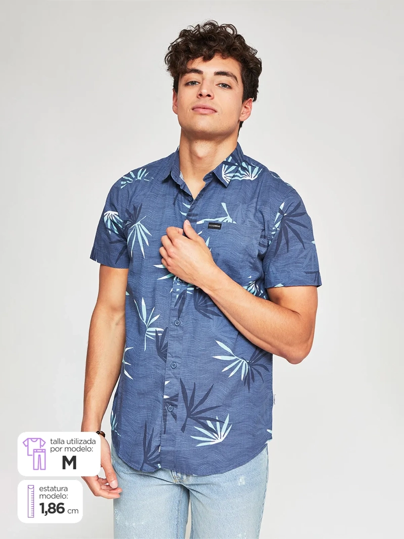 CAMISA HOMBRE CLOUDBREAK ALGODÓN MANGA CORTA POPELINA PRINT - 1