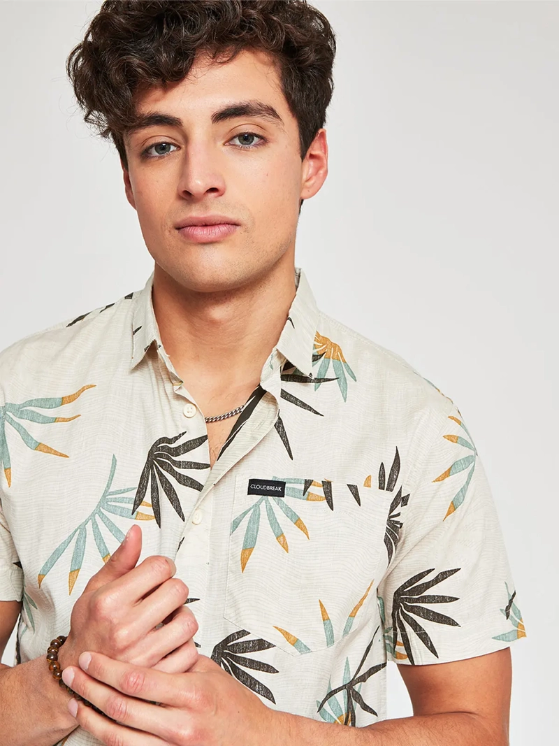 CAMISA HOMBRE CLOUDBREAK ALGODÓN MANGA CORTA POPELINA PRINT - 3