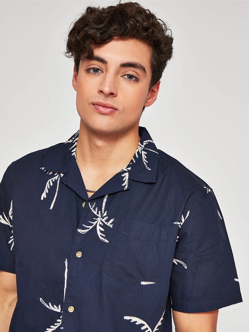 CAMISA HOMBRE ROBERT LEWIS ALGODÓN MANGA CORTA ESTAMPADA - 3